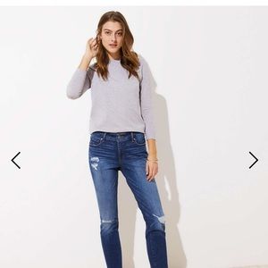 LOFT Modern Destructed Slim Pocket Skinny Jeans
